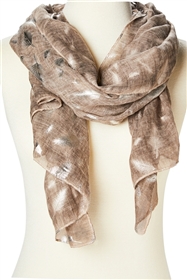 Wholesale Silver Feather Print Scarf