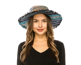 wholesale hemp beach hats - hippie boho patchwork hats wholesale