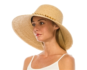 Wholesale Raffia Straw Hats Womens Summer Beach Hats Wholesale Los Angeles California UPF 50 Sun Protection Hats