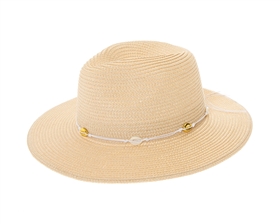 Wholesale Womens Summer Straw Panama Hats Seashell Trim Beach Hats Wholesale