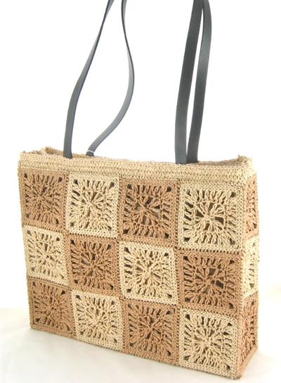 wholesale paper straw crochet tote