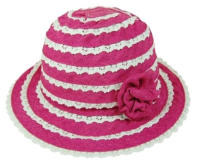 wholesale child's linen blend sun hat  flower