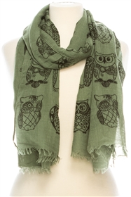 Wholesale Owl Cotton Scarf