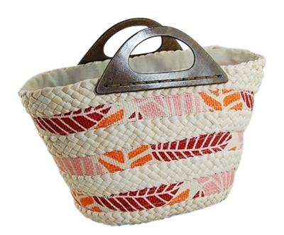 wholesale tropical print cornhusk handbag