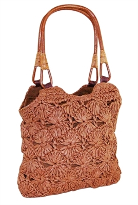wholesale sunburst crochet straw handbag