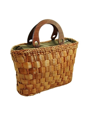 wholesale woven cornhusk handbag  wood handles