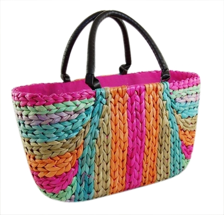 wholesale straw bags rainbow cornhusk handbag