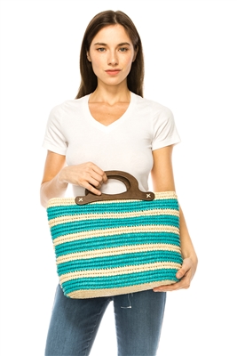 wholesale striped crochet straw handbags los angeles california usa