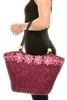 wholesale straw handbags sequin flowers