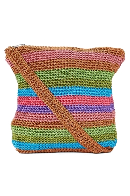 wholesale crochet purse  multi stripes