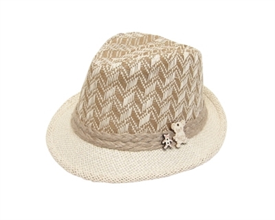 wholesale childs houndstooth straw fedora hats