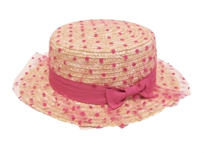 wholesale women's straw boater hat  tulle