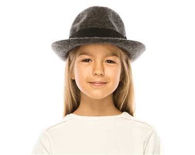 Wholesale Kids Grey Fedora Hats - Winter