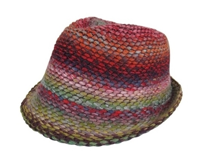wholesale marled multicolor knit fedora