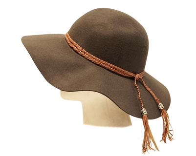 wholesale floppy hats wide brim wool felt with leather tassels