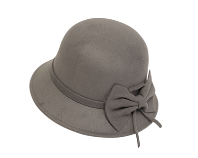 wholesale bucket hats womens fall winter cloches faux felt with bow