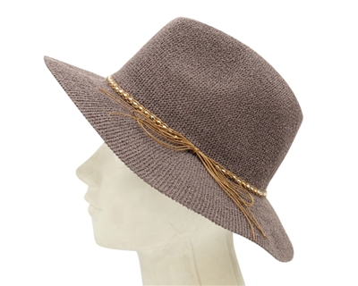 Wholesale Knit Panama Hats for Women - Black and Taupe