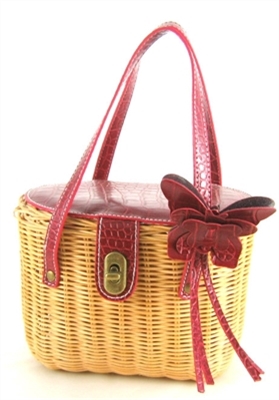 Wholesale Womens Straw Purse with Butterfly