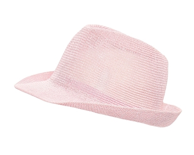 wholesale pink hats - knit fedora hat