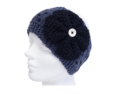 Wholseale Knit Headband w/ Button and Clover