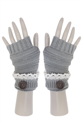 wholesale lace button gloves long fingerless