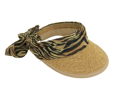 wholesale straw sun visors leopard band
