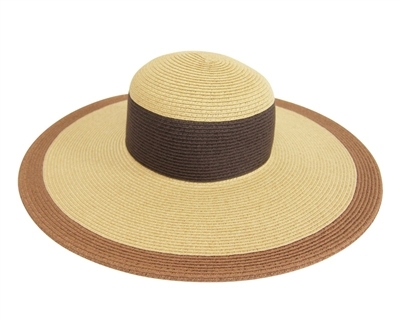 wholesale colorblock wide brim hat