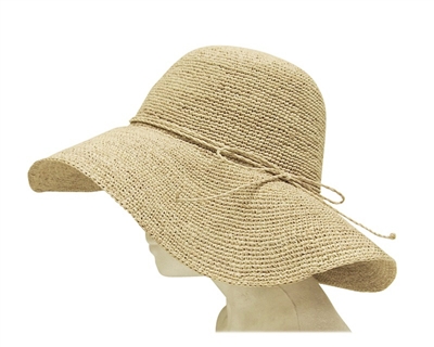wholesale sun hats - organic raffia straw crochet wide brim