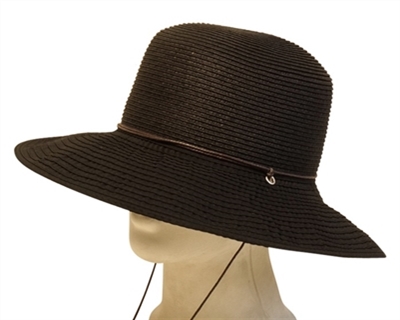 Sun Protection Hats - Straw with Ribbon Brim