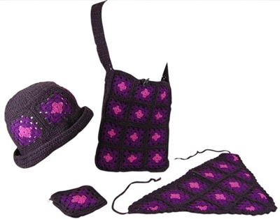 wholesale crochet hatscarfpurse set