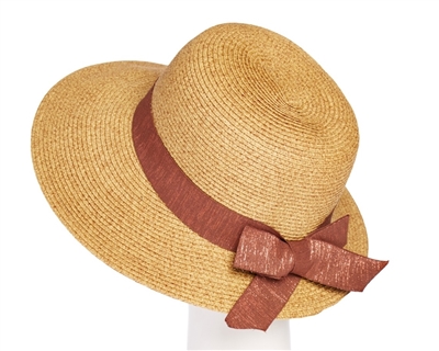 Wholesale Straw Hats - Lampshade Hat with Glittery Band