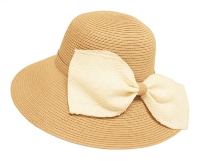 Wholesale Floppy Straw Sun Hats - Big Bow