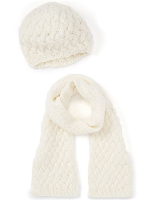 wholesale chunky knit beret and scarf