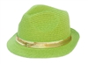 wholesale straw fedora hats bright colors sequin band