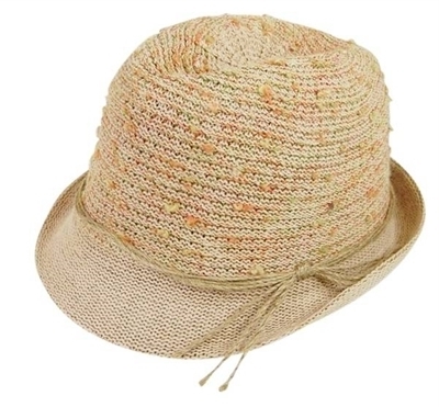 wholesale space dyed nubby knit fedora