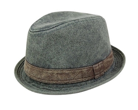 wholesale dress hats - wholesale stonewashed denim fedoras