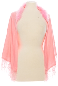 Wholesale Pink Feathered Knit Shawl