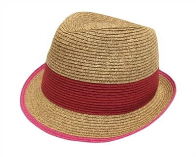 wholesale straw fedora hats colorblock