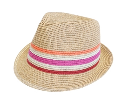 wholesale straw fedora hat stripes