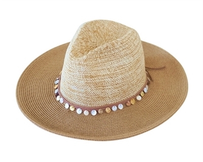 Wholesale Panama Hat - Natural Straw with Seashell Band