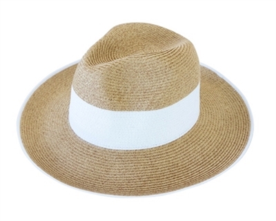 Wholesale Women's Panama Hats - Straw with Colorblock
