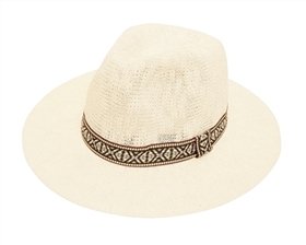 Wholesale Panama Hats Knit with Tribal Band