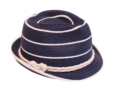 Wholesale Straw Fedora Hats - Nautical Summer Fedoras