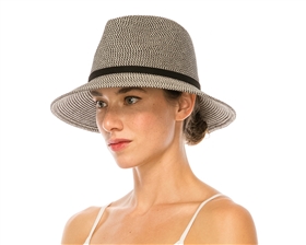 Wholesale Paper Raffia Straw Hats - Womens Fedora Hat