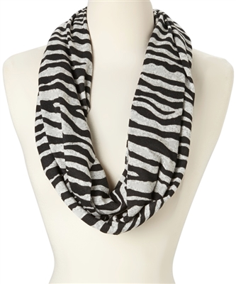 wholesale infinity scarves zebra print black red
