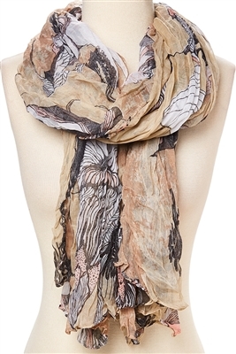 wholesale lightweight printed floral scarf