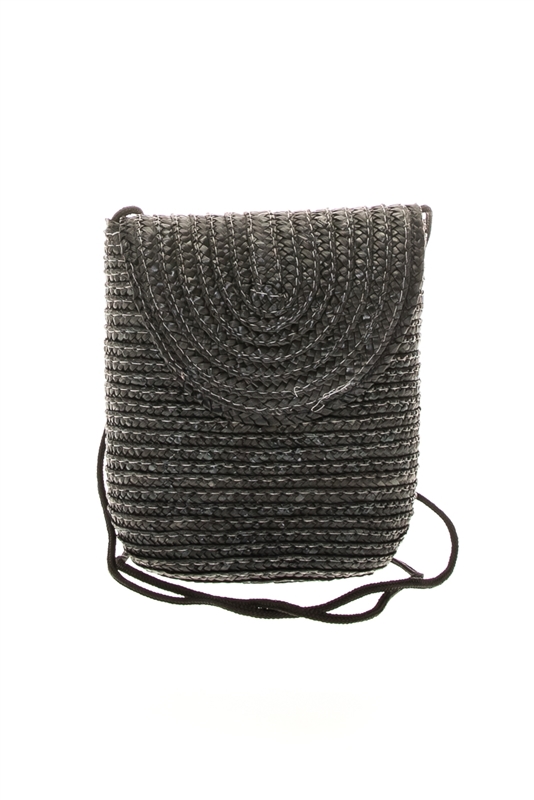 Wholesale Black Straw Purses - Vintage-Inspired Crossbody Handbag
