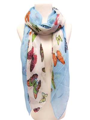 wholesale bright butterflies scarf