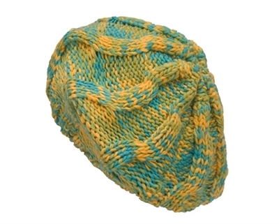 wholesale 3-tone knit beret & scarf