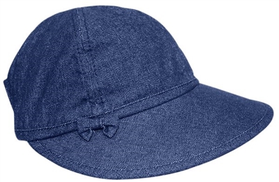 wholesale denim visor cap  bow